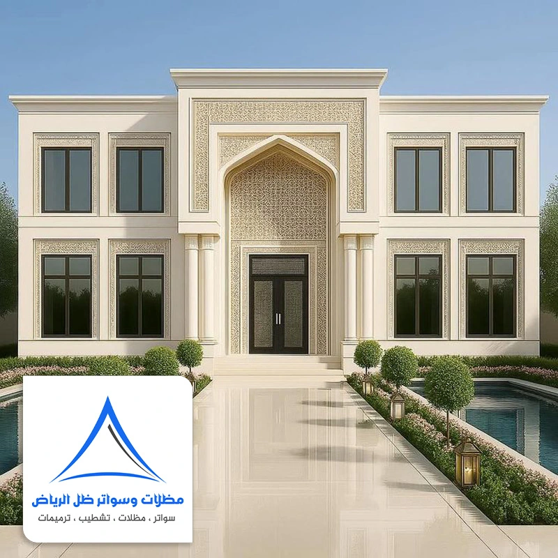 تصميم واجهة فلل جي ار سي حي الرواد الرياض
