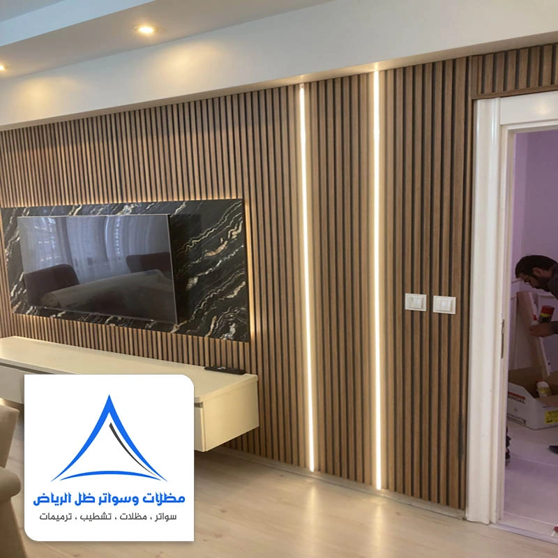 ديكورات بديل الخشب خلفيات تلفزيون حي الرمال الرياض