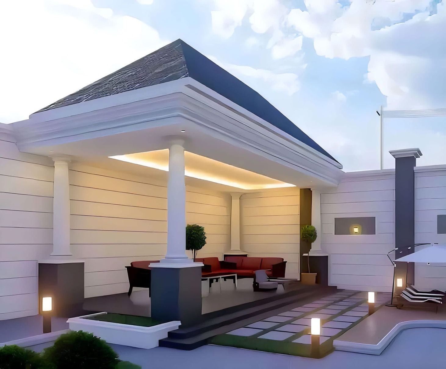 تصميم ملحق بحديقة منزلية