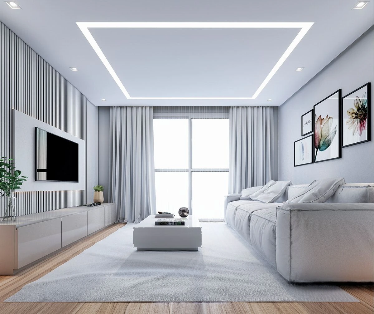 أسقف جبسية مودرن مع إضاءة LED مخفية