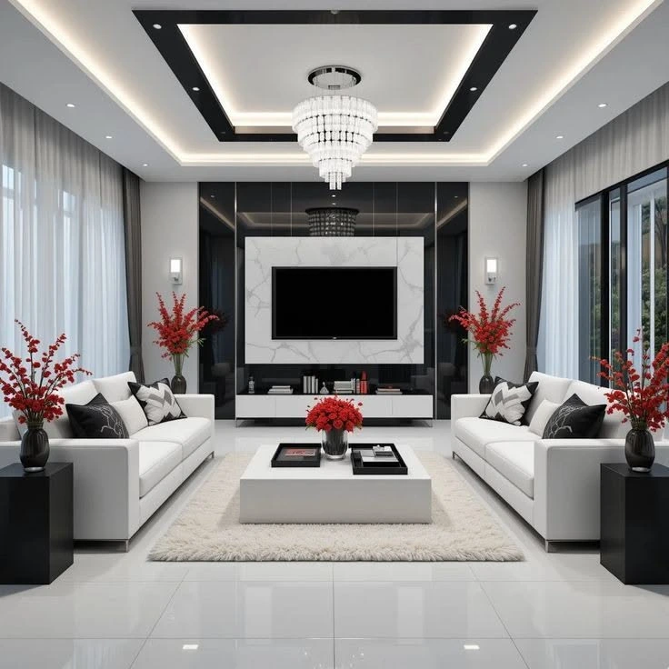 ديكور جداري حديث داخل فيلا سكنية